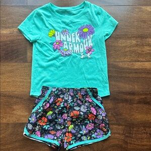 Under Armour Radial Turquoise Flower Power 2-Piece Set - Size 4T